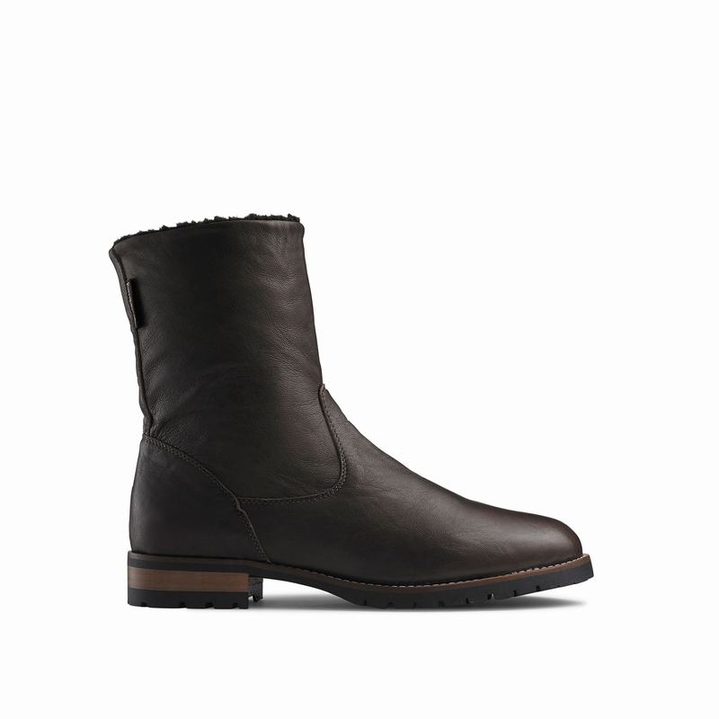 Russell & Bromley Teddy Faux-Wool Lined Boots Womens Brown [BUC3655AS]